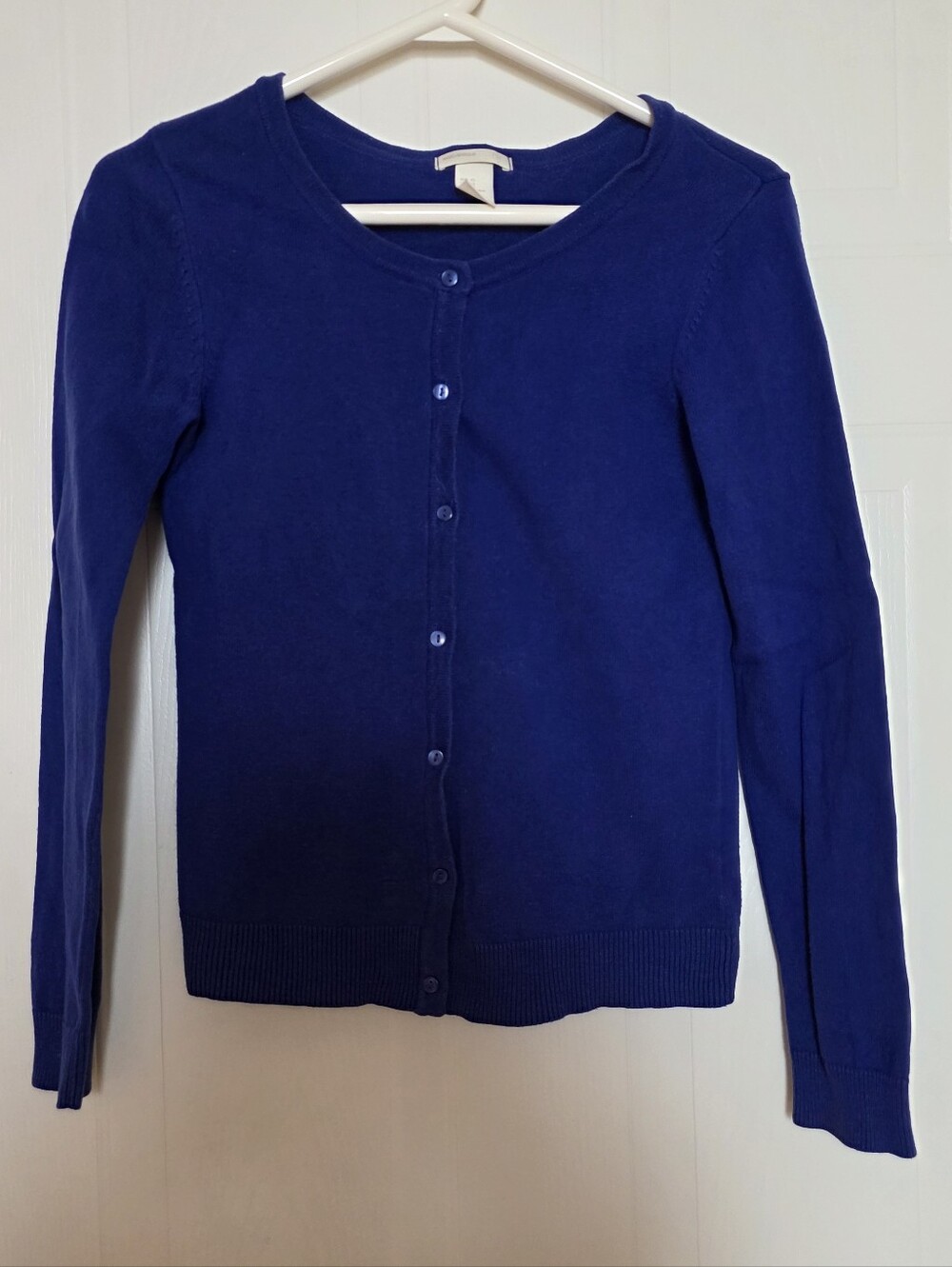 H&M Classic Navy Blue Button-Front Cardigan Sweater XS